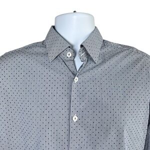 Stone Rose Mens Micro Stripe Dot Italian Fabric Flip Cuff Dress Shirt Size 3 M‎
